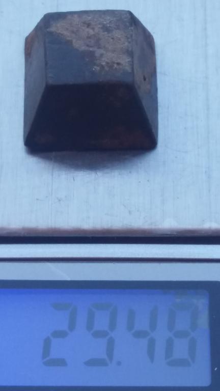 Аптекарская весовая гирька 19 века, 1 унция. Старина.