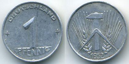 Германия ГДР 1 пфенниг 1952 A - 1 