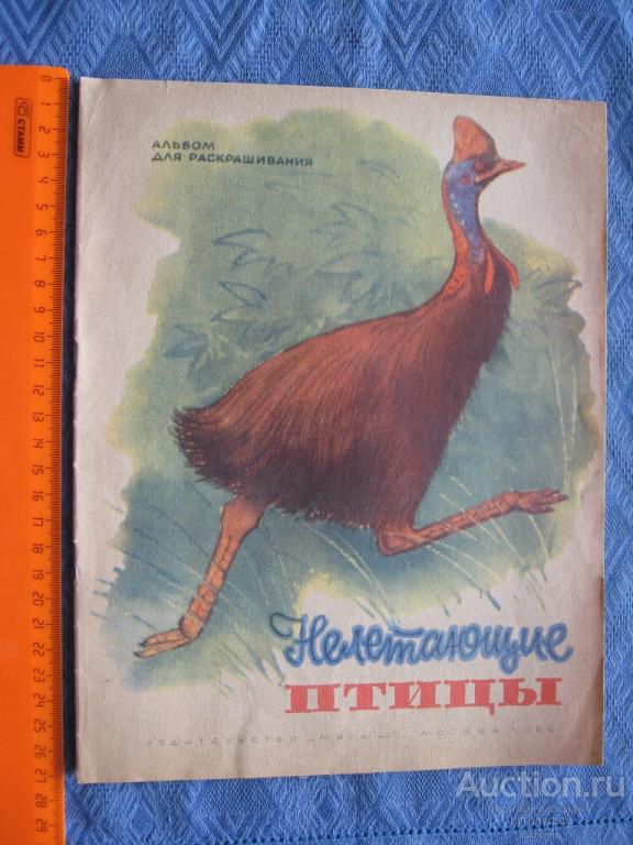 Нелетающие птицы. Альбом для раскрашивания. "Малыш" 1982 г. стр. 16 с обложкой, все.