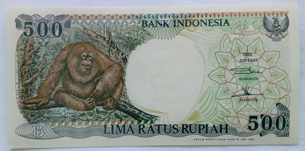 Индонезия,500 рупий,1992 год,пресс