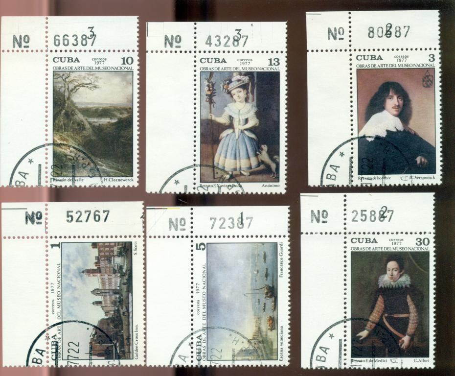 Куба 1977 - 6 марок, Национальная картинная галерея 2194‑2199