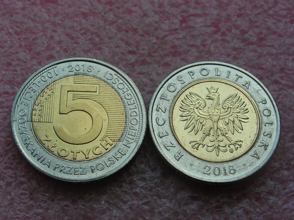 Польша 5 злотых 2018 независимость 100 лет unc