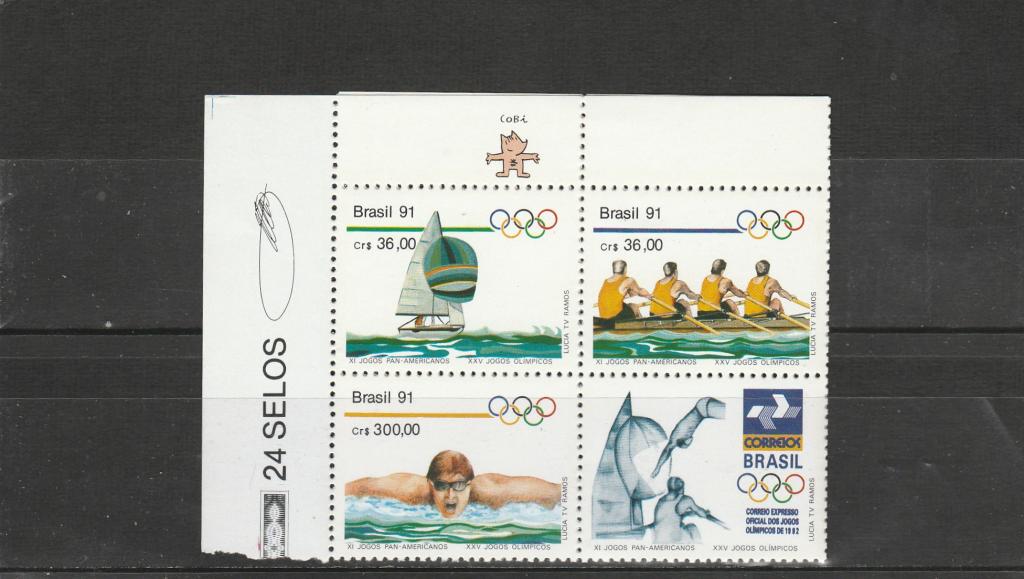 Бразилия 1991 год. ОЛИМП.ИГРЫ. Номер по кат. Michel 2404/06. Состояние MNH.