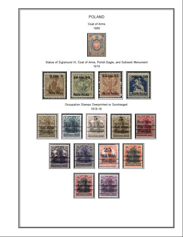 Польша иллюстрированные альбомные листы 1860-1980   в PDF формате 