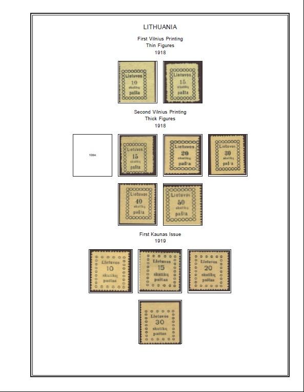 Литва иллюстрированные альбомные листы 1918-2008  в PDF формате 