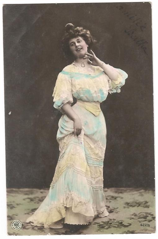 Старинная открытка - Рета Вальтер немецкая оперная певица - Франция 1905 год - актриса артистка