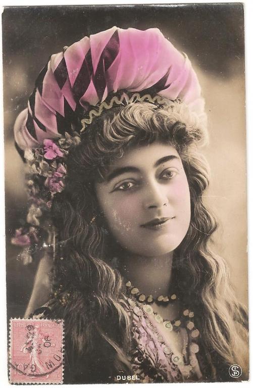 Старинная открытка Дюбель - Оперная певица Dubel - театр звезда Франция 1906 год - актриса