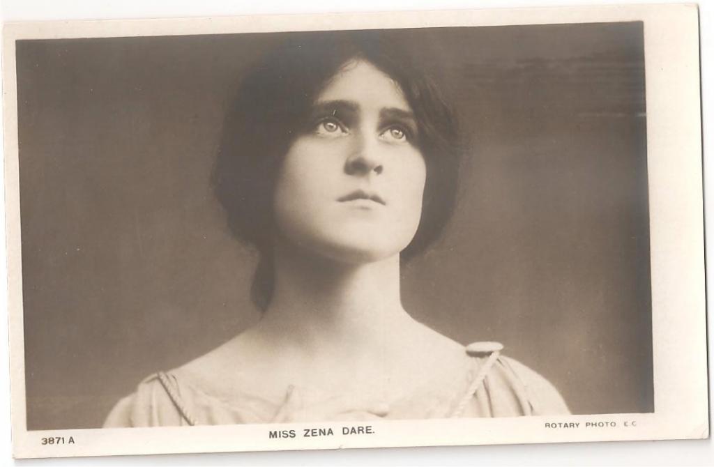 Старинная антикварная открытка - Актриса Мисс Зена Даре - Англия Начало ХХ века
