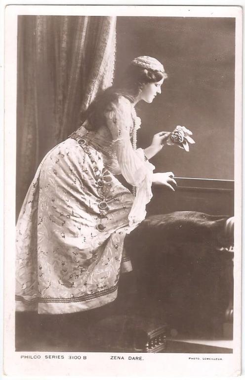 Старинная антикварная открытка - Актриса Мисс Зена ДаРе - Англия Начало ХХ века