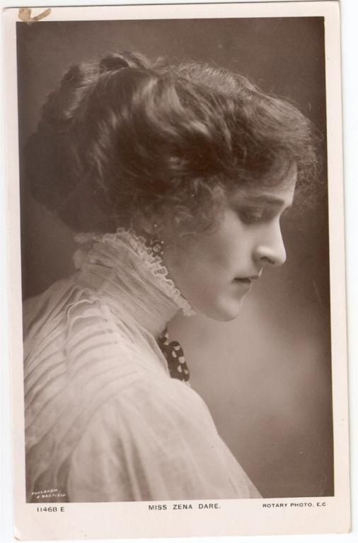 Старинная открытка фотооткрытка - Актриса Мисс Зена Даре - Англия 1911 год - артистка модерн