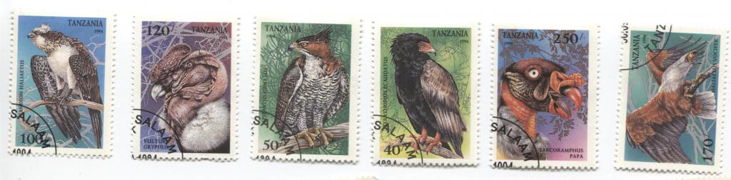 1994.Танзания.Орлы.6 из 7 шт.гаш.