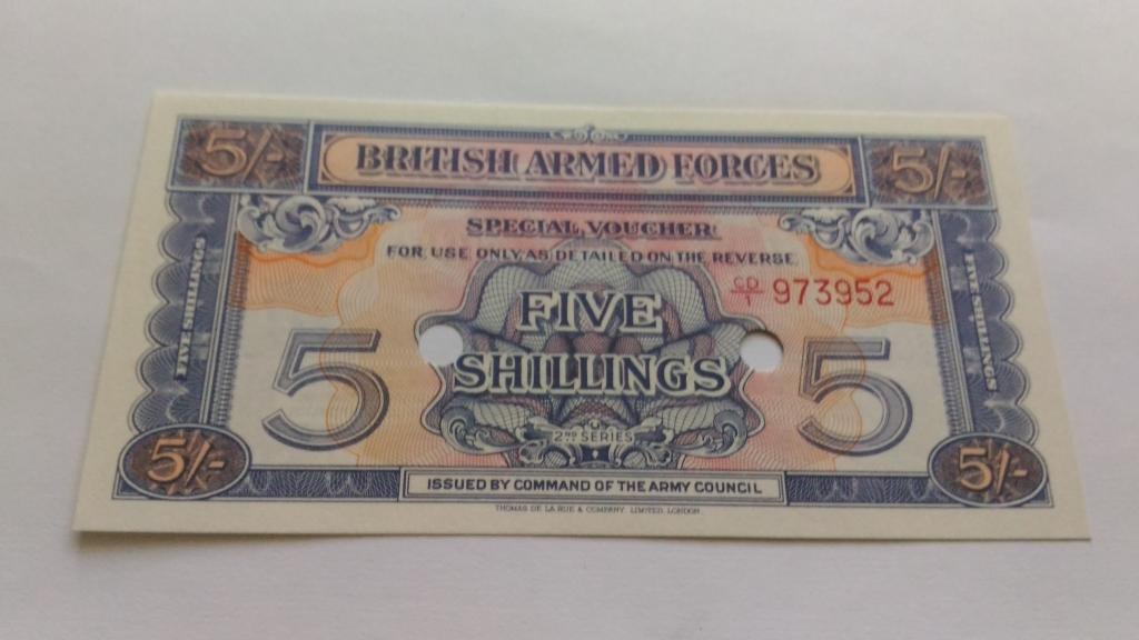Великобритания Англия 5 шиллингов Армия  UNC  пресс 2 серия ИДЕАЛ РЕДКОСТЬ  (ОСТАЛАСЬ ПОСЛЕДНЯЯ)