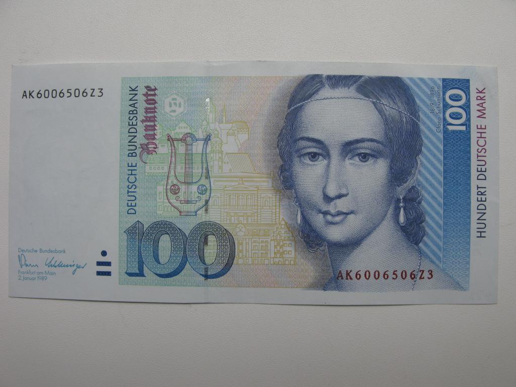 ГЕРМАНИЯ  (ФРГ)  100 марок  1989г.   XF+++ - aUNC