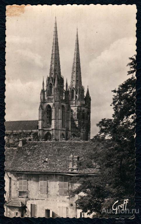 ФОТО открытка. Франция. Нижние Пиренеи. Стрелы собора. (Альбом №10)