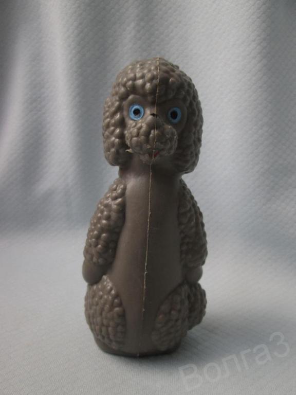 Игрушка Собака собачка пудель пластмасса клеймо винтаж СССР