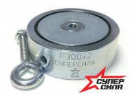 Магнит поисковый двухсторонний F300х2 Суперсила
