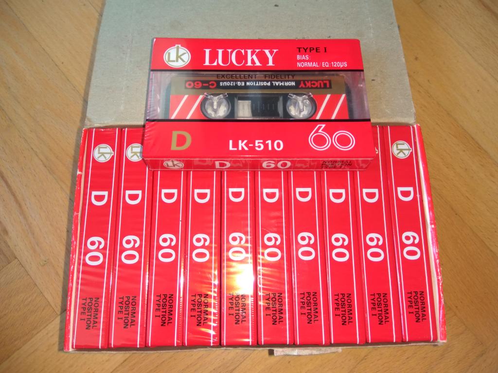 10 кассет LUCKY LK-510 C-60 НОВЫЕ ЗАПЕЧАТАНЫЕ в блоке