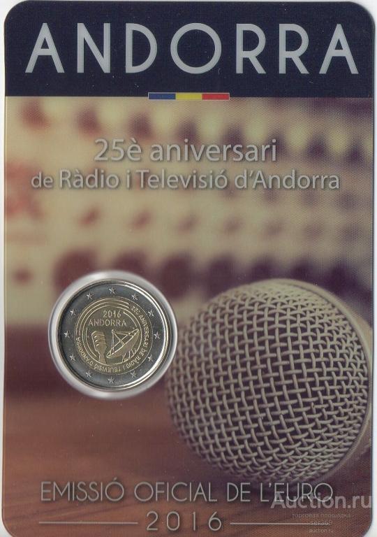 Андорра 2 евро 2016, 25 лет радио-телерадиовещанию в Андорре