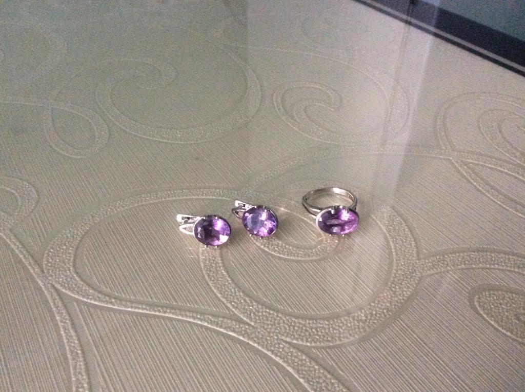Комплект из кольца и серёг 925 пр