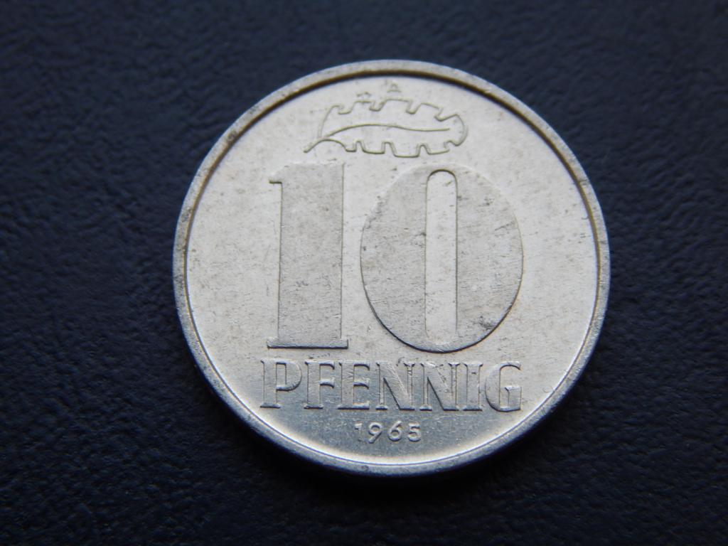 10 пфеннигов 1965 года "А" ГДР АВ13