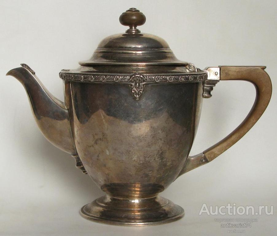 чайник серебро Англия  Лондон GOLDSMITHS&amp;SILVERSMITHS COMPANY 1931г 656грамм 180мм высота