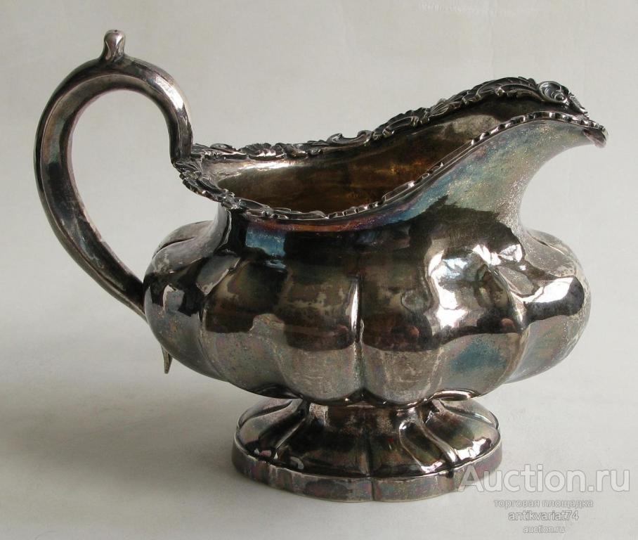 сливочник, серебро, золочение, 84проба, 161грамм, Россия, Санктъ-Петербург, до 1865г., Сохка Томас,
