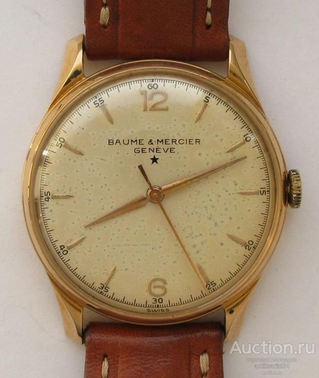 Наручные часы BAUME & MERCIER GENEVE , Швейцария, механика, золото 750 проба, 35мм.
