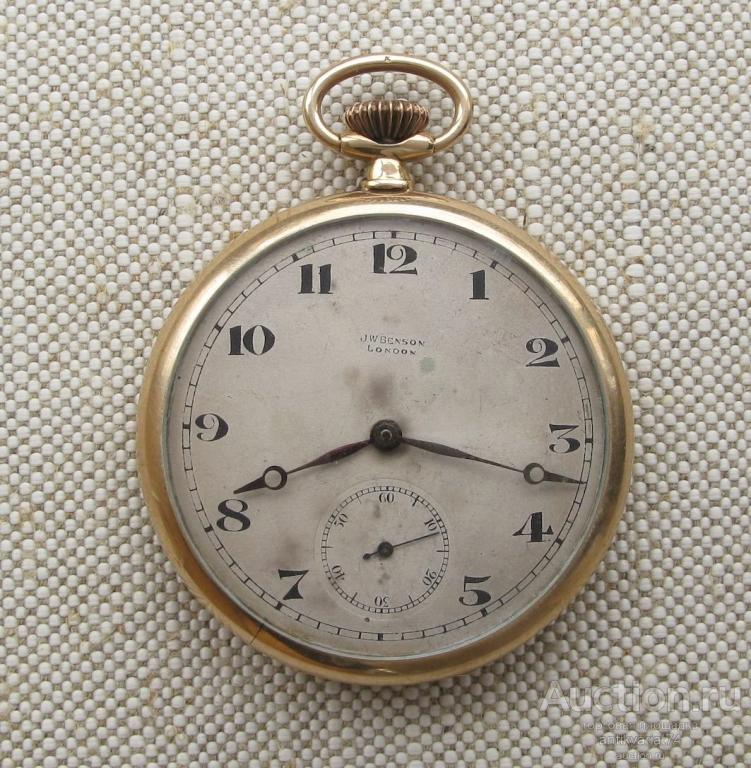 часы карманныеJ.W. Benson London механизм Швейцария золотые 375 проба диаметр 48мм