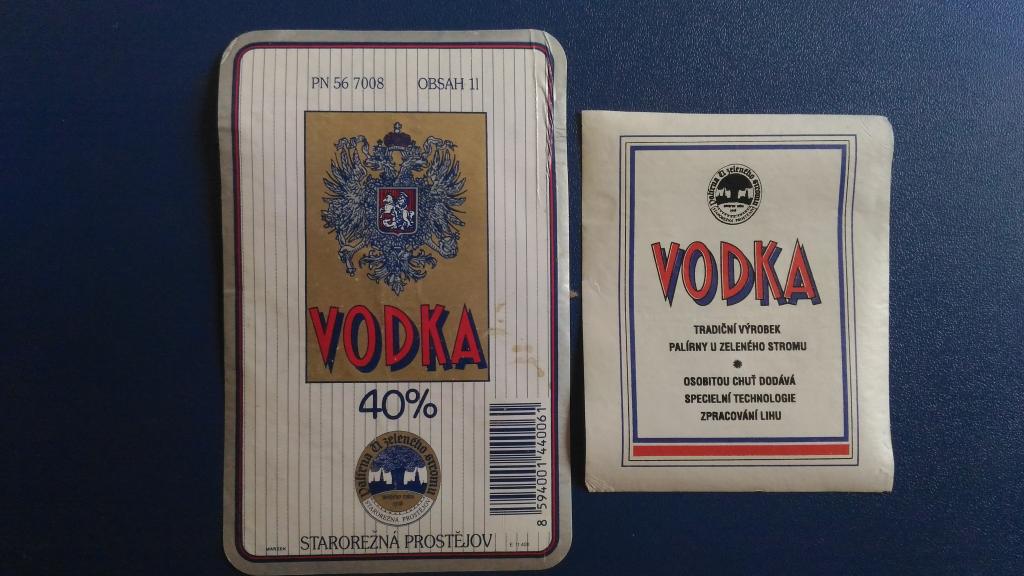 Этикетка Водка импортная VODKA Чехия