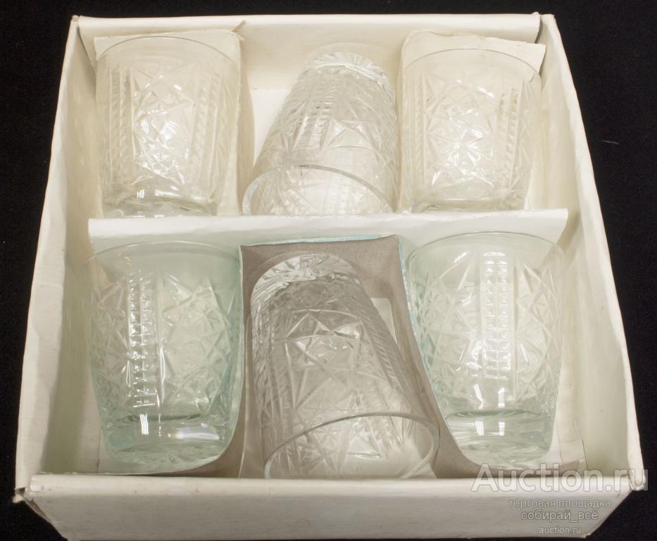 Набор стопок, 6 шт, хрусталь,  в коробке, высота 6 см