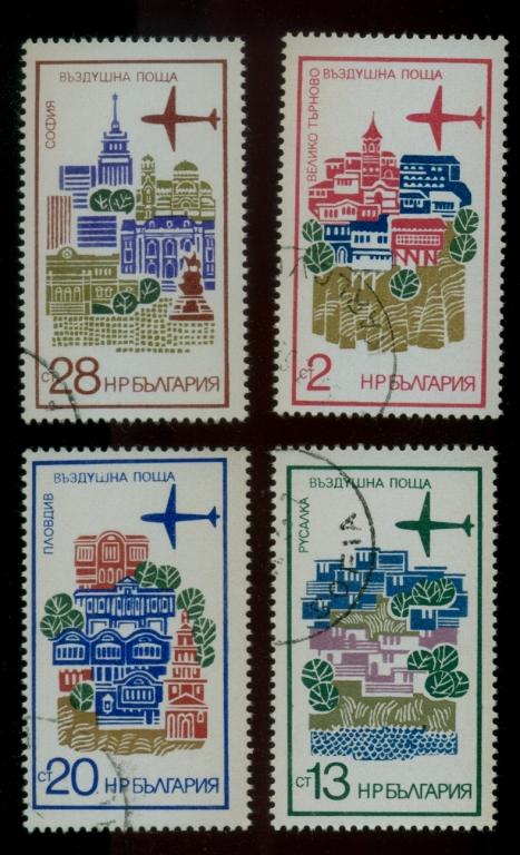 Болгария 1973, Воздушный транспорт, Авиапочта, Mi 2254-2257, гаш