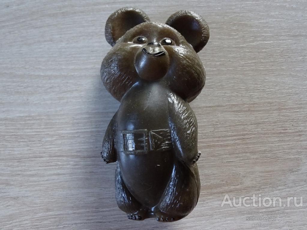 МИШКА ОЛИМПИЙСКИЙ ШТАНГИСТ БОРЕЦ  ПЛАСТМАССА СССР