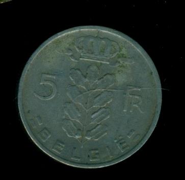 Бельгия 5 франков 1962 - KM# 135.1 - Бодуэн I - BELGIE