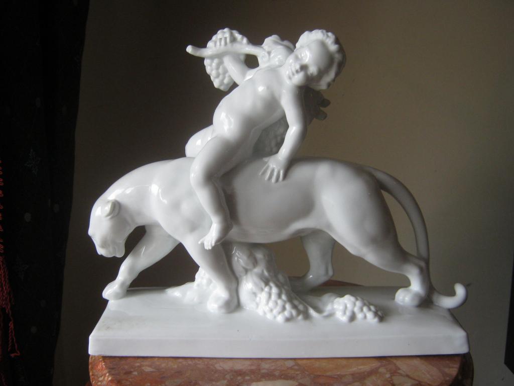 "Bacchus auf Panther" / Бахус на пантере. Fraureuth. Max Hermann Fritz, 1919-1926. RRR
