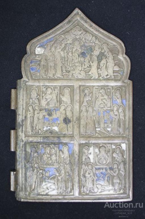 Правая створка складня, два цвета эмали, 9,5х15,3 см