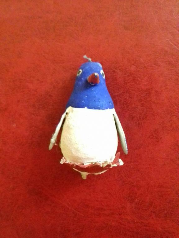 Елочная игрушка Пингвин Вата Папье-маше СССР 