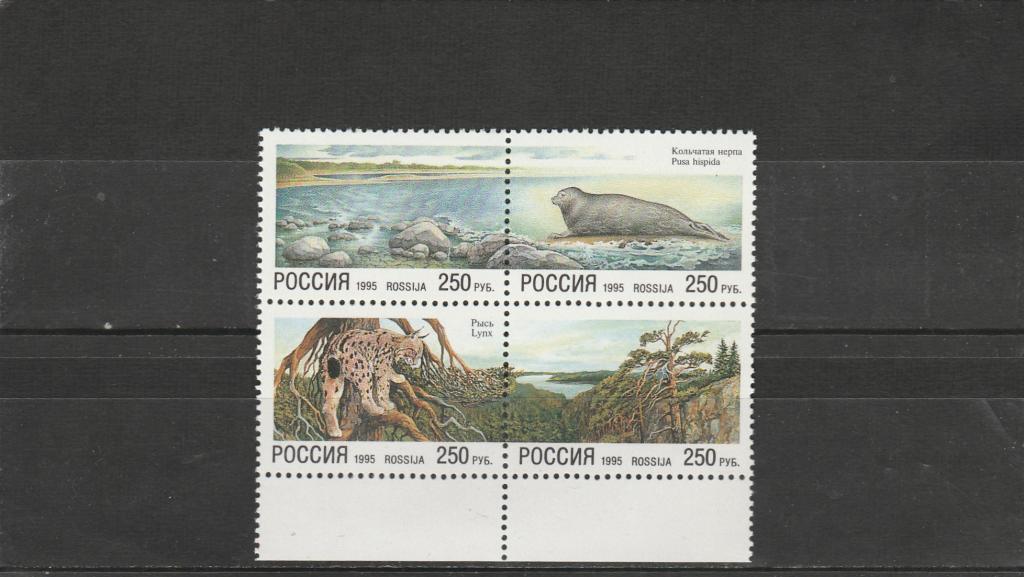 Россия 1995 год. Номер по кат. Загорского 203/206. Состояние MNH.