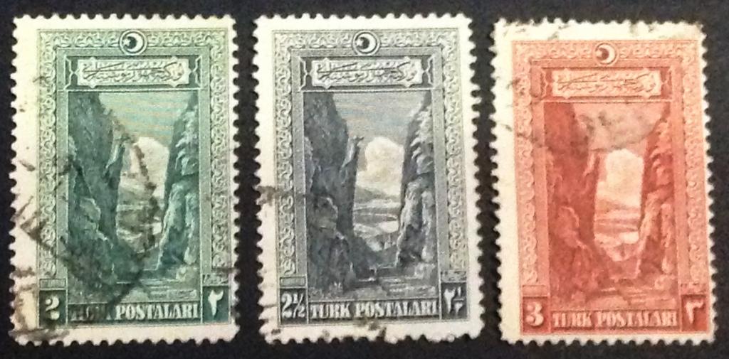 Турция 1926 г. Ущелье Сакарайя. Mi: TR 846-848.