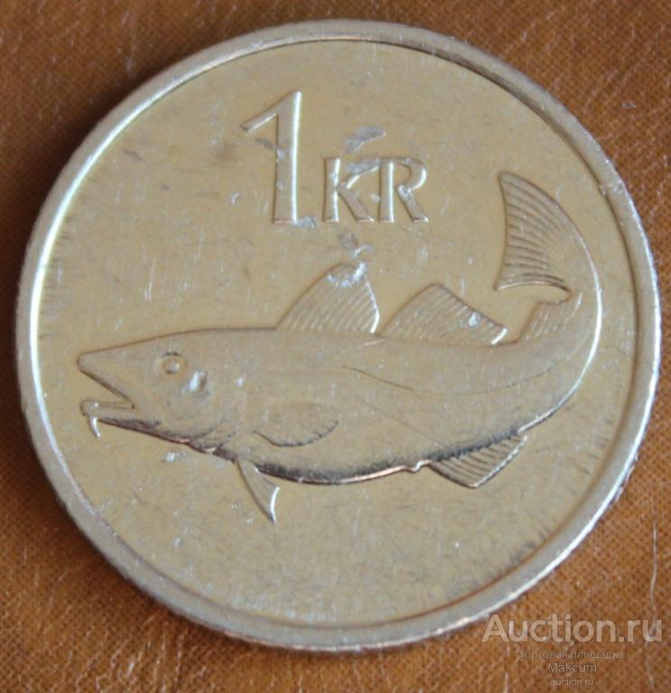 Исландия 1 крона . 1996 г .