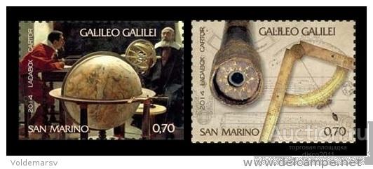 Сан-Марино 2014 Астрономия Галилео Галилей Персоналии 2м**
