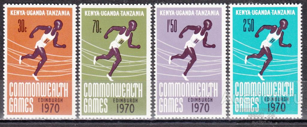Кения Уганда Танзания 1970 9-е игры Содружества в Эдинбурге Mi205-208 MNH