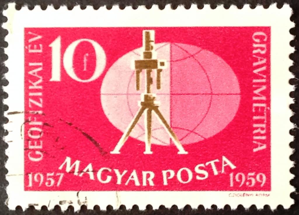 Венгрия 1959 г. Международный геофизический год. Земной шар и вариометр. Mi: HU 1571.