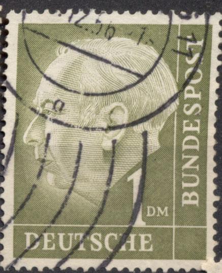 Германия (ФРГ) 1954 г. марка № 194  гашеная КЦ 0,4 ЕВРО (Михель 2010)