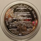 1 крона 2007 год. Международный полярный год 2007-2008. Фолклендские острова. Серебро!