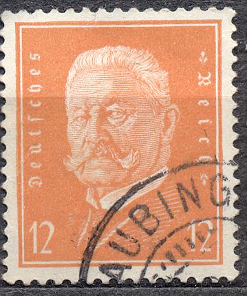 Германия (Веймар) 1932 г. стандарт  марка № 466 Гинденбург (президент) гашеная