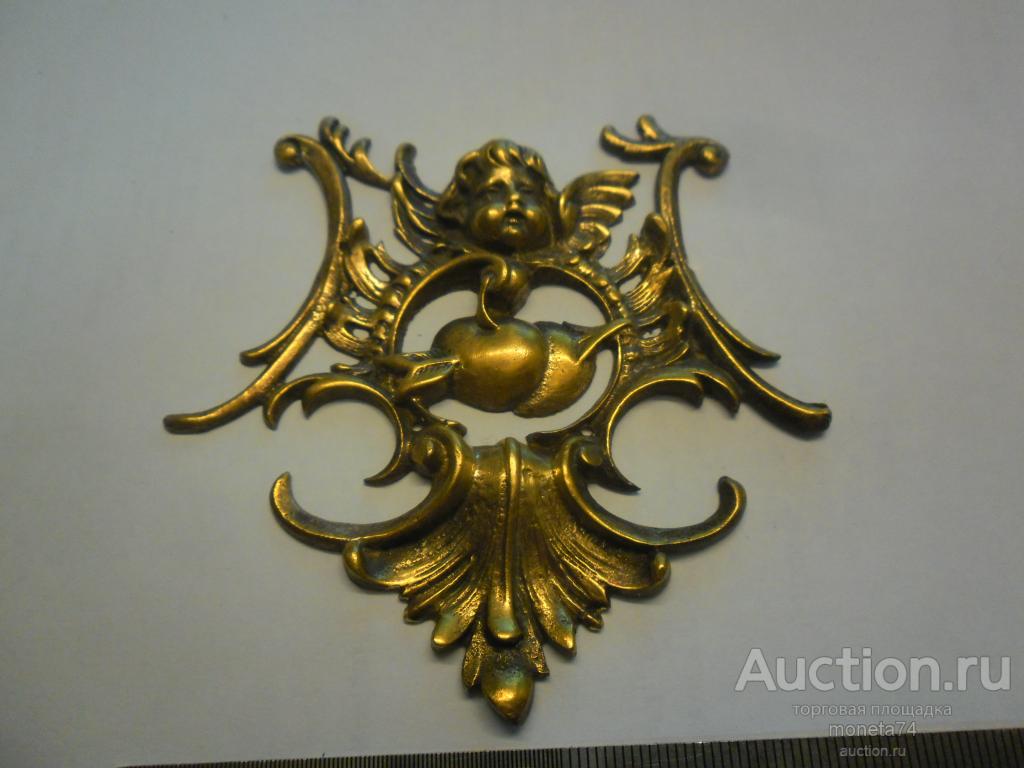 Bronzovaya Starinnaya Nakladka Na Mebel Amur I Dva Serdca Pokupajte Na Auction Ru Po Vygodnoj Cene