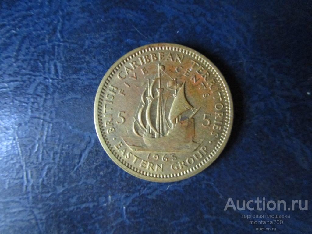 британские карибские территории 5 центов 1965 !!!