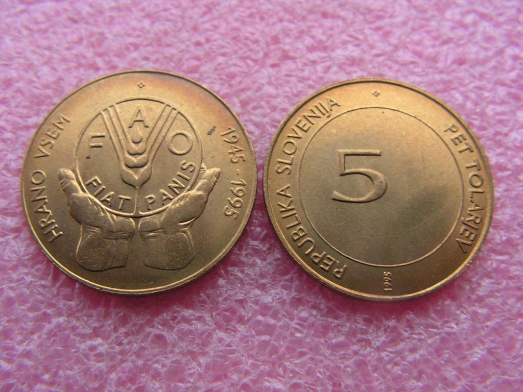 Юги/Словения 5 толаров 1995 50 лет фао unc