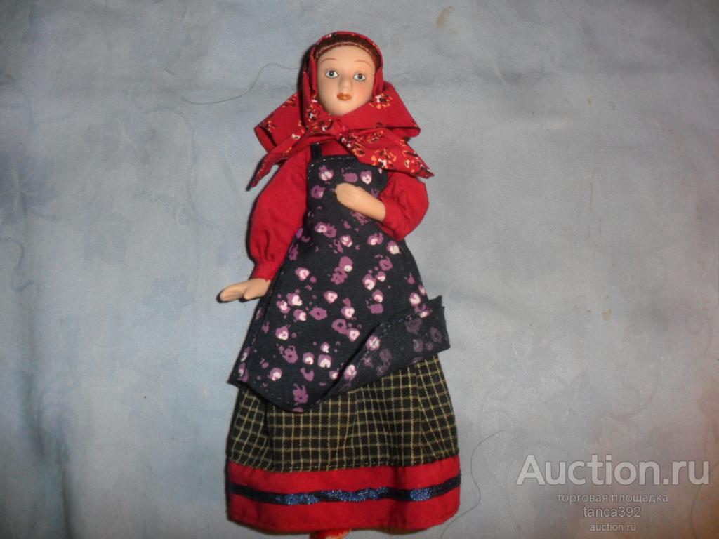 кукла керамическая ,пачворк .деагостини,русский национальный костюм,сломана нога?