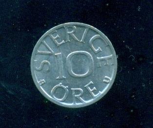 Швеция 10 эре 1985 г.